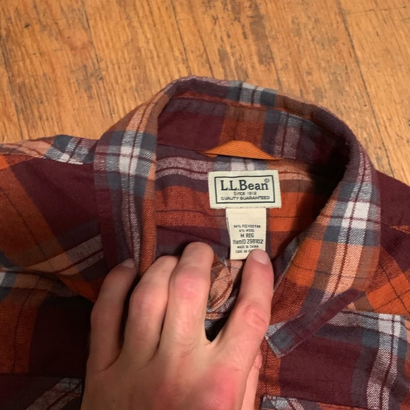 Men’s Size M Plaid LL Bean Button Down Sweater - Picture 2 of 4